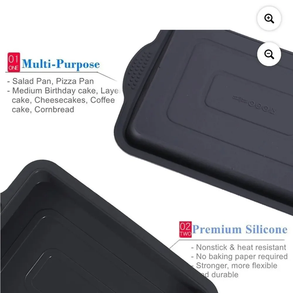 Non-Stick Silicone 8-Inch Square Baking Pan NEW